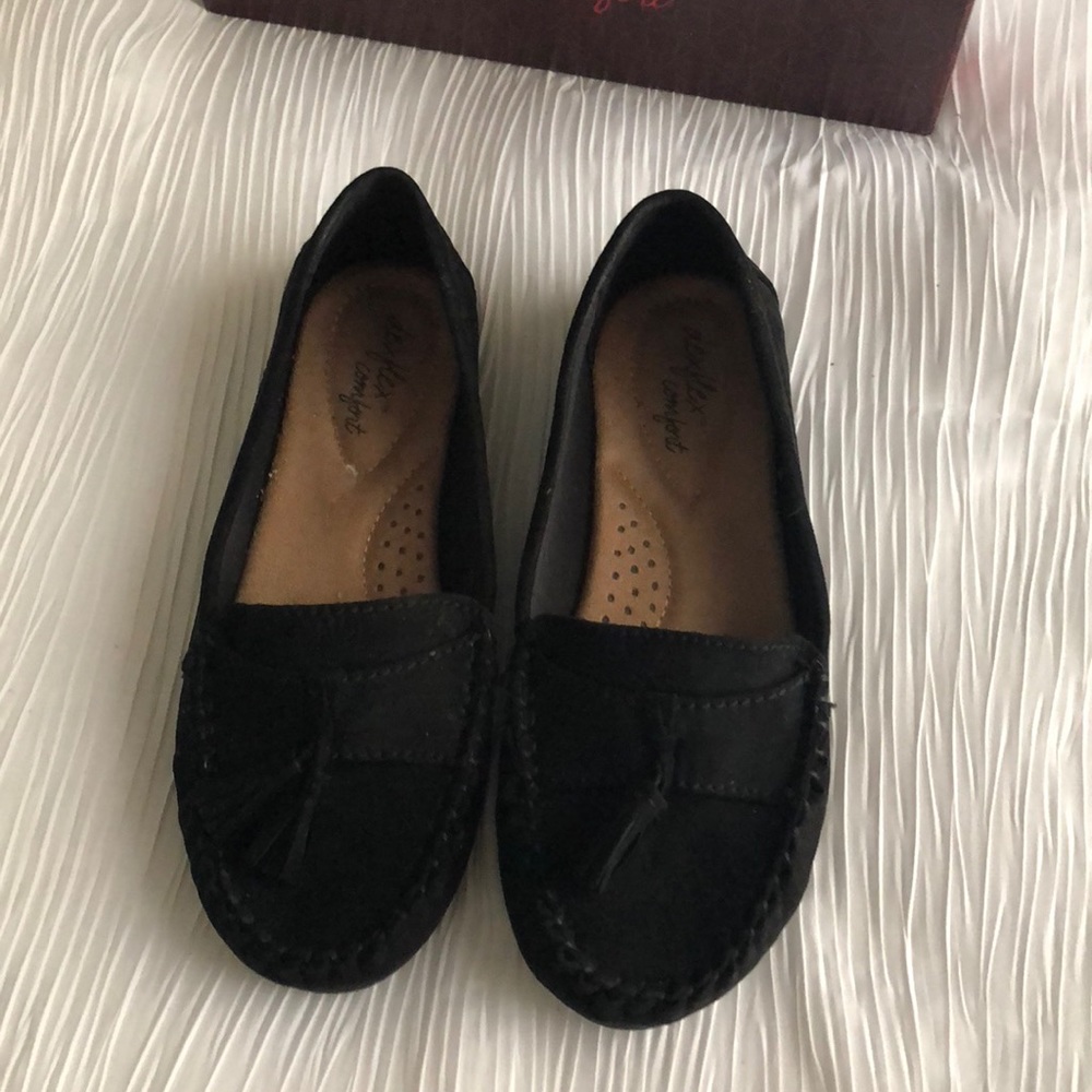 Moccasins FLATS BALLET SLIPPERS BLACK